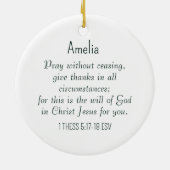 Bid Bijbelvers Christelijk Gebed Groen en Wit Keramisch Ornament (Achterkant)