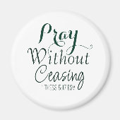 Bid Bijbelvers Christelijk Gebed Groen en Wit Magneet (Voorkant)