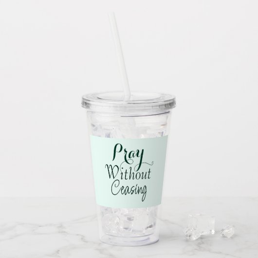 Bid Bijbelvers Christelijk Gebed Licht Groen Acryl Drinkbeker (Voorkant ijs)