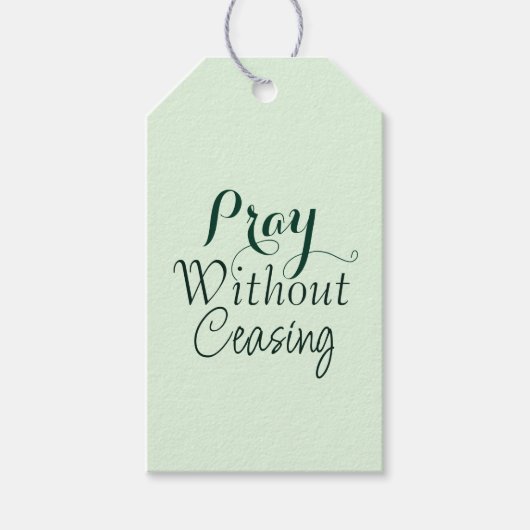 Bid Bijbelvers Christelijk Gebed Licht Groen Cadeaulabel (Voorkant)