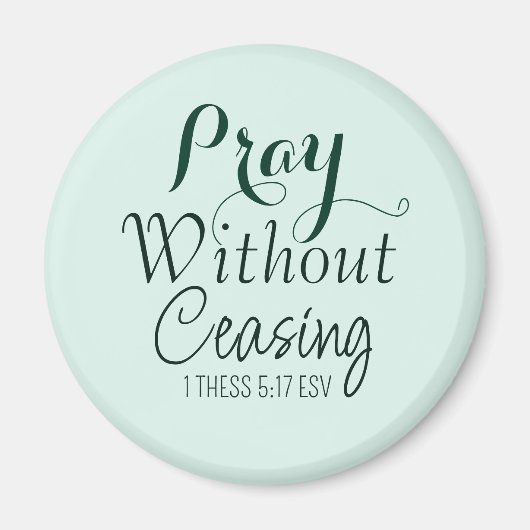 Bid Bijbelvers Christelijk Gebed Licht Groen Magneet (Voorkant)