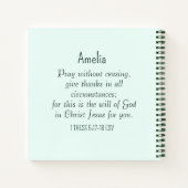 Bid Bijbelvers Christelijk Gebed Licht Groen Notitieboek (Achterkant)