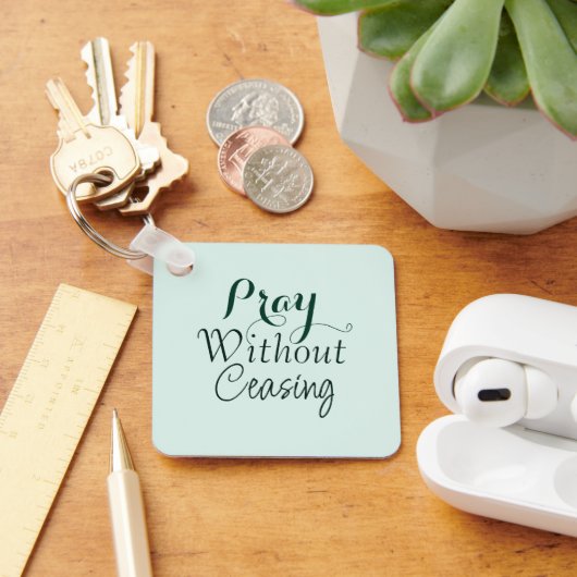 Bid Bijbelvers Christelijk Gebed Licht Groen Sleutelhanger (Bureau)