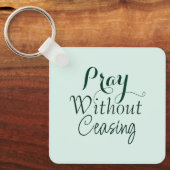 Bid Bijbelvers Christelijk Gebed Licht Groen Sleutelhanger (Voorkant)