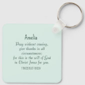 Bid Bijbelvers Christelijk Gebed Licht Groen Sleutelhanger (Achterkant)