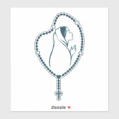 Bid de Dagelijkse Rozenkrans Maagd Maria Katholiek Sticker (Vel)