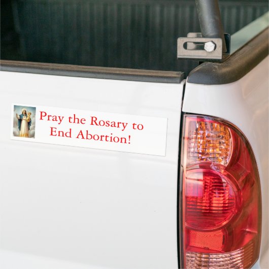 Bid de Rosary om abortus te beëindigen Bumpersticker (Op Truck)