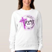 Bid door het zachte witte sweatshirt, Cross