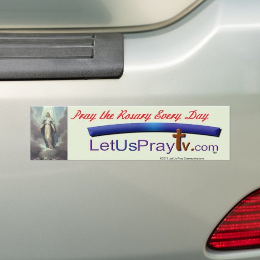 Bid elke dag de Rosary Bumpersticker (Op auto)