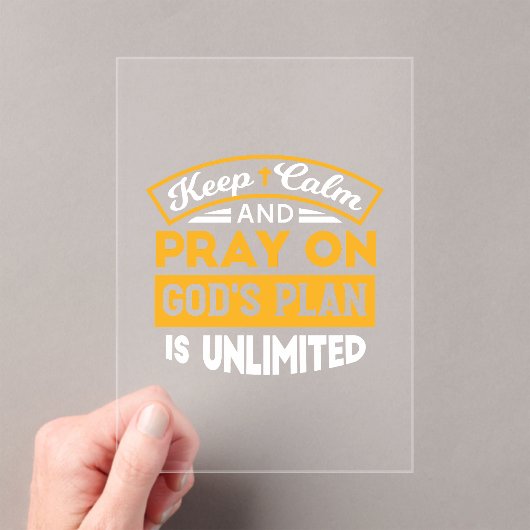 Bid en vertrouw op Gods onbegrensde geloofsplan Acryl Uitnodigingen (Insitu (Draagbaar))