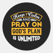 Bid en vertrouw op Gods onbegrensde geloofsplan Ronde Sticker (Voorkant)