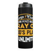 Bid en vertrouw op Gods onbegrensde geloofsplan Thermosbeker (Voorkant)