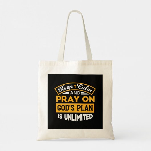 Bid en vertrouw op Gods onbegrensde geloofsplan Tote Bag (Achterkant)
