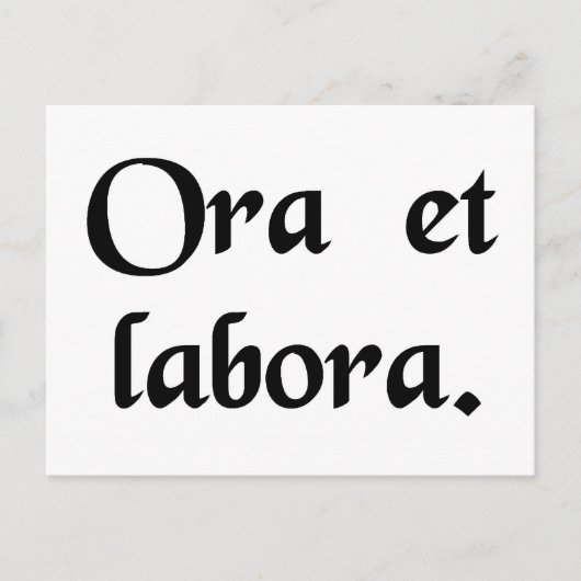 Bid en werk. briefkaart (Voorkant)