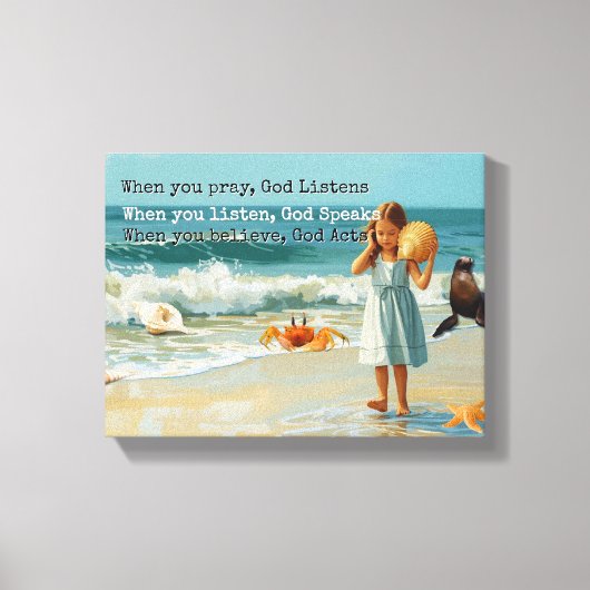 Bid Gebed Geloven Christelijk Canvas Afdruk (Voorkant)
