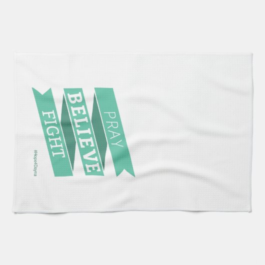 Bid. Geloof me. Vecht. Theedoek (Horizontaal)