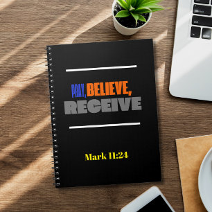 Bid, Geloof, Ontvang, Inspirerend Gelofsquote Notitieboek