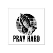 Bid hard biddende handen ontwerp rubberstempel (Afrduk)