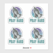 Bid hard biddende handen ontwerp sticker (Vel)