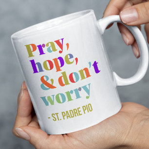 Bid hoop Maak je geen zorgen St Padre Pio Quote Ka Koffiemok