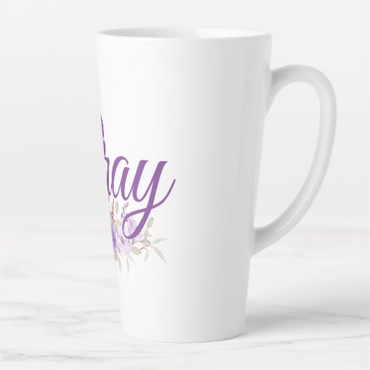 Bid Inspirerend citaatbloem Latte Mok (Rechts)