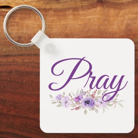 Bid Inspirerend citaatbloem Sleutelhanger (Voorkant)