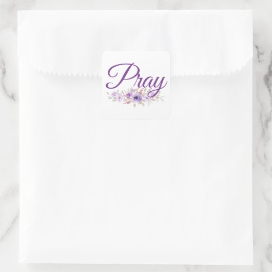 Bid Inspirerend citaatbloem Vierkante Sticker (Tas)