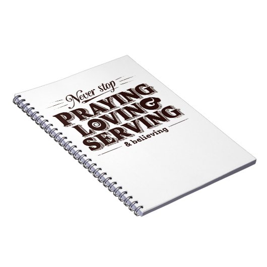 Bid Liefde Dien Shirt - Verheffende Christelijke G Notitieboek (Rechterzijde)