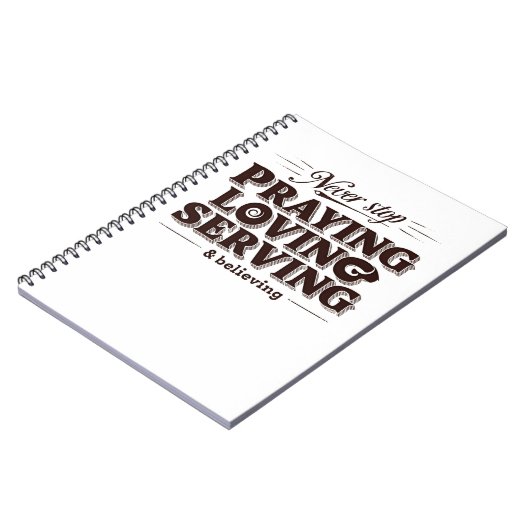 Bid Liefde Dien Shirt - Verheffende Christelijke G Notitieboek (Linkerzijde)