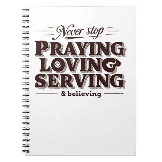 Bid Liefde Dien Shirt - Verheffende Christelijke G Notitieboek (Voorkant)