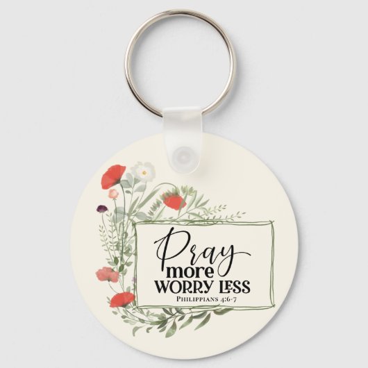 Bid meer zorgen minder Inspirerend citaatbijbel Sleutelhanger (Voorkant)