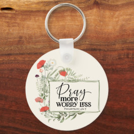 Bid meer zorgen minder Inspirerend citaatbijbel Sleutelhanger