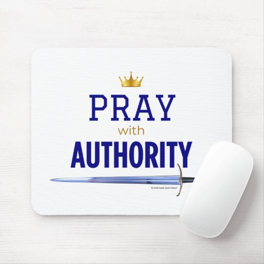 Bid met autoriteit Mousepad - Kroon en zwaard Muismat (Met muis)