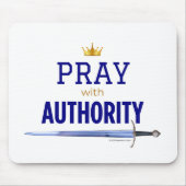 Bid met autoriteit Mousepad - Kroon en zwaard Muismat (Voorkant)