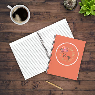 Bid met kleurrijke waterverf bloemen Schrift Notitieboek