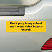 bid niet op mijn school en ik denk niet in je. bumpersticker (Op auto)