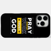 Bid om te werken, vertrouw op God. Motivatie voor  Case-Mate iPhone Case (Achterkant (horizontaal))