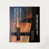 BID ONGESTOPT Dat Christelijke Kerk Muur Kunst Wandkleed (Voorkant)