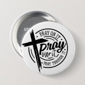 Bid op het Christelijke kruisbijbelvers Ronde Button 7,6 Cm (Voorkant /achterkant)