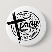 Bid op het Christelijke kruisbijbelvers Ronde Button 7,6 Cm (Voorkant)