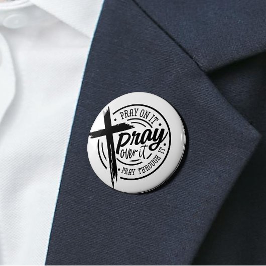 Bid op het Christelijke kruisbijbelvers Ronde Button 7,6 Cm