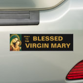 BID TOT DE GEZEGENDE MAAGD MARIA BUMPERSTICKER (Op auto)
