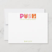 Bid tot er iets gebeurt met roze Sinaasappel Notitiekaartje (Voorkant)