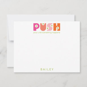 Bid tot er iets gebeurt met roze Sinaasappel Notitiekaartje