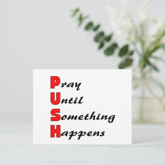 Bid tot er iets gebeurt, PUSH Briefkaart (Staand voorkant)