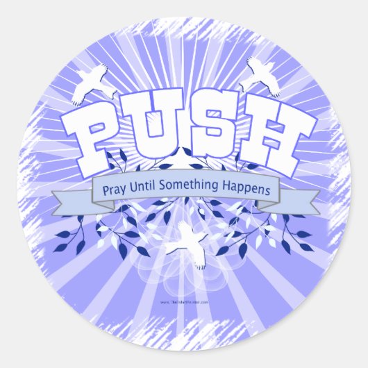 Bid tot er iets gebeurt ronde sticker (Voorkant)