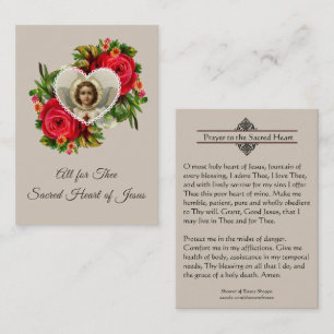 Bid tot het heilige hart van Jezus Heilige Kaart Visitekaartje