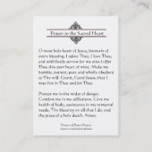 Bid tot het heilige hart van Jezus Heilige Kaart Visitekaartje (Achterkant)