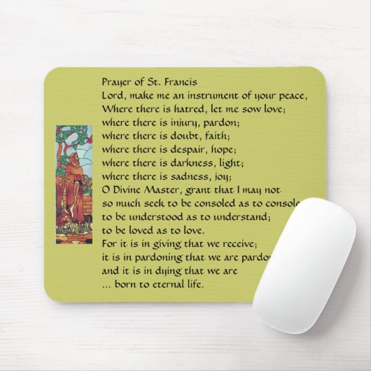 Bid van St. Francis... Mousepad Muismat (Met muis)