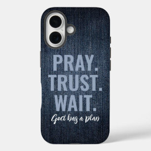 Bid Vertrouwen Wacht Denim iPhone 16 Hoesje